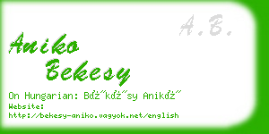 aniko bekesy business card